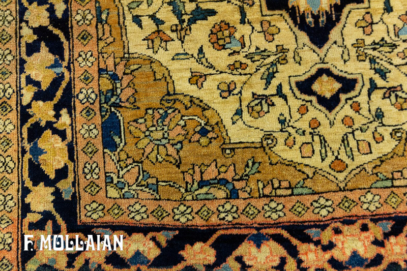 Antique Persian Kashan Mohtasham Rug n°:17285636